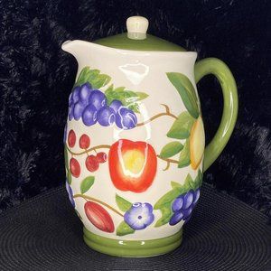 Vintage Nonni's Hand Painted China Pitcher w/ Lid